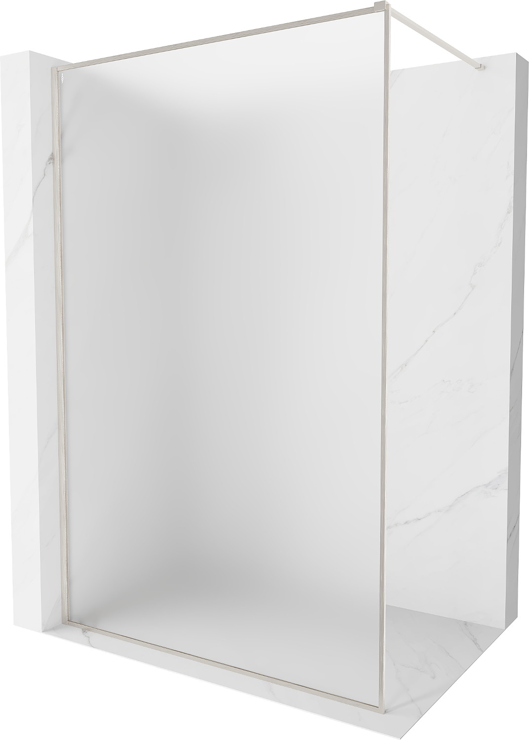 Mexen Kioto-F ścianka prysznicowa Walk-in z ramką 80 x 202 cm, szron 8 mm, nikiel szczotkowany - 800-080-104-97-30